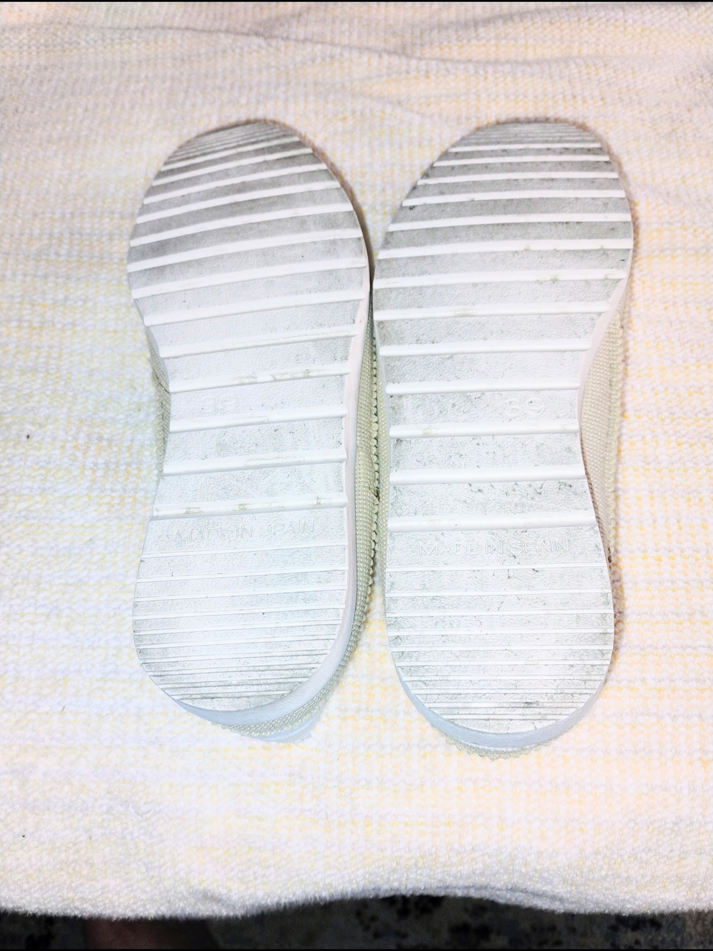Verbenas White Leather Slip In Shoes Size 39/8 Made In Spain Minimalist Comfort - Picture 8 of 13